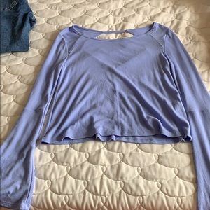 Open back long sleeve shirt